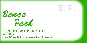 bence pack business card